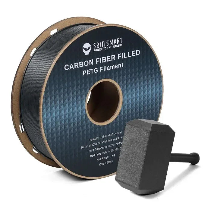 Filamento PETG nero con fibra di carbonio Genmitsu, 1.75mm 1KG