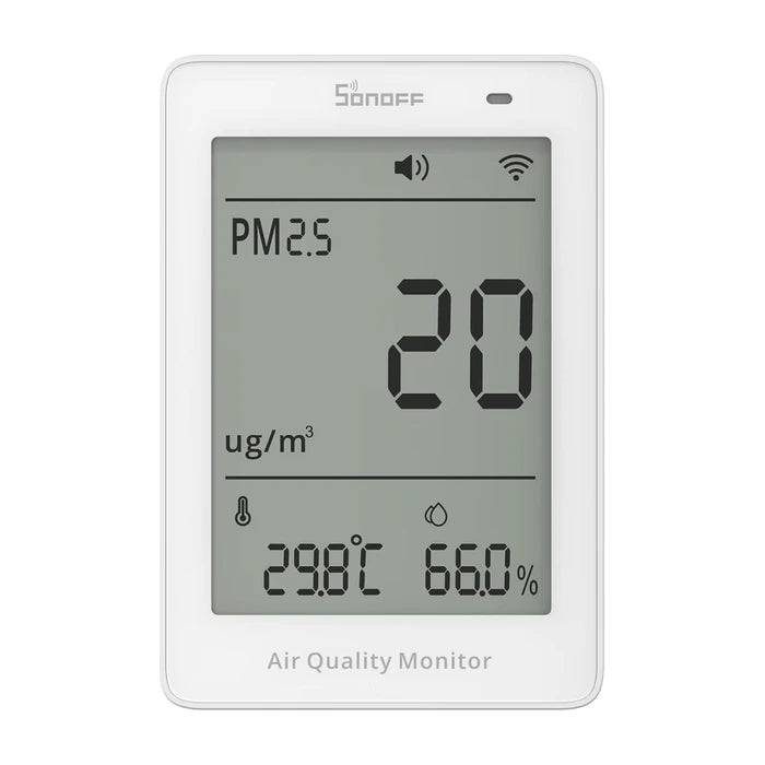 SONOFF SAWF-07P AirGuard PM2.5/PM10 monitor product image on a white background