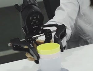 AgileX PiKA handheld gripper collecting robot demonstration data