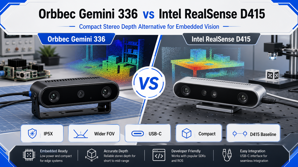 Orbbec Gemini 336 vs Intel RealSense D415: Compact Stereo Depth Alternative for Embedded Vision cover