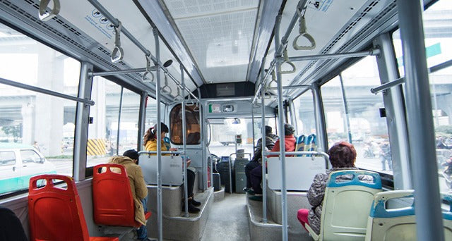 No-Chinese bus interior passenger counting scene