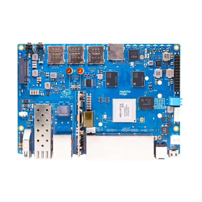 Banana Pi BPI-R4-4P (PoE) | MT7988A | Scheda router da 4GB