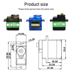 Yahboom SG90 Servo Motor Steering Gear — Blue plastic servo + 1PCS