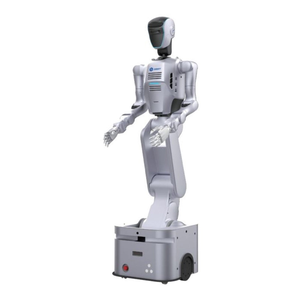 DOBOT ATOM-W wheeled humanoid robot on a white background